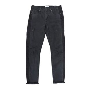 LOFT Size 29/8 2 Tone Stripe Black Denim Skinny Jeans